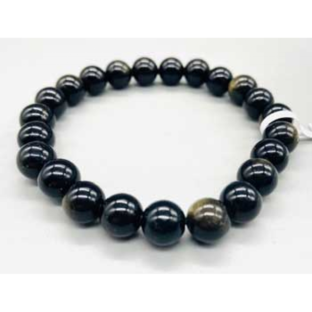 8mm Gold Sheen Obsidian Bracelet