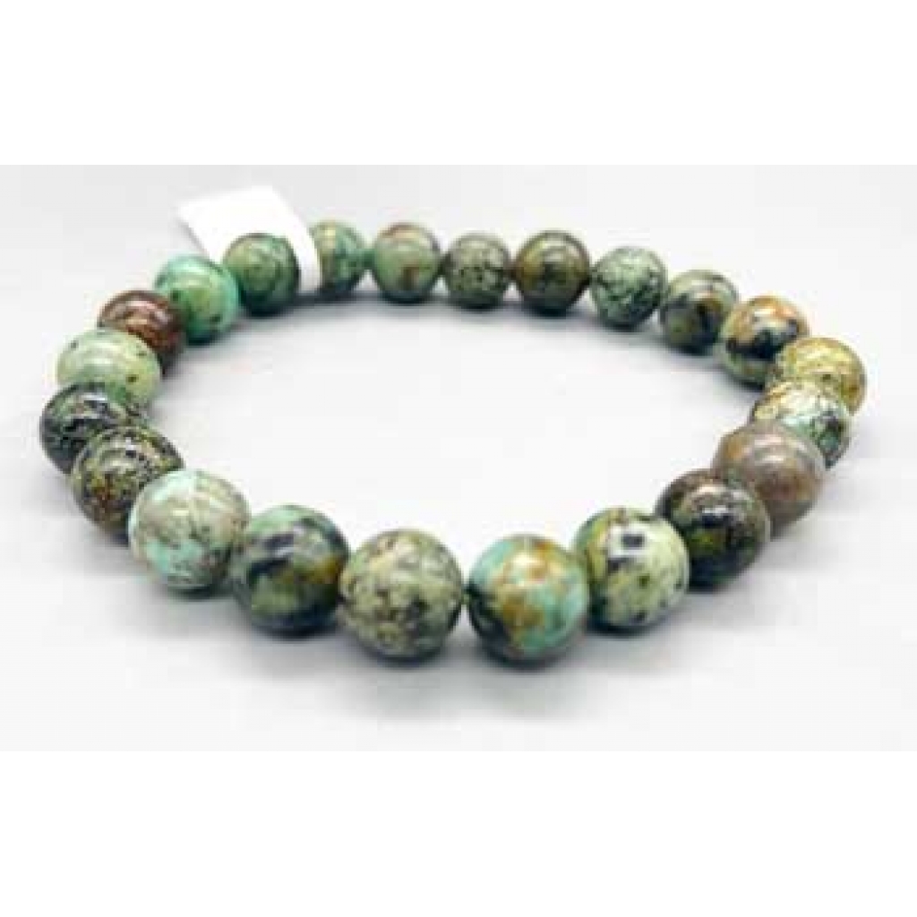 8mm African Turquoise Beaded Bracelet for Protection and Change