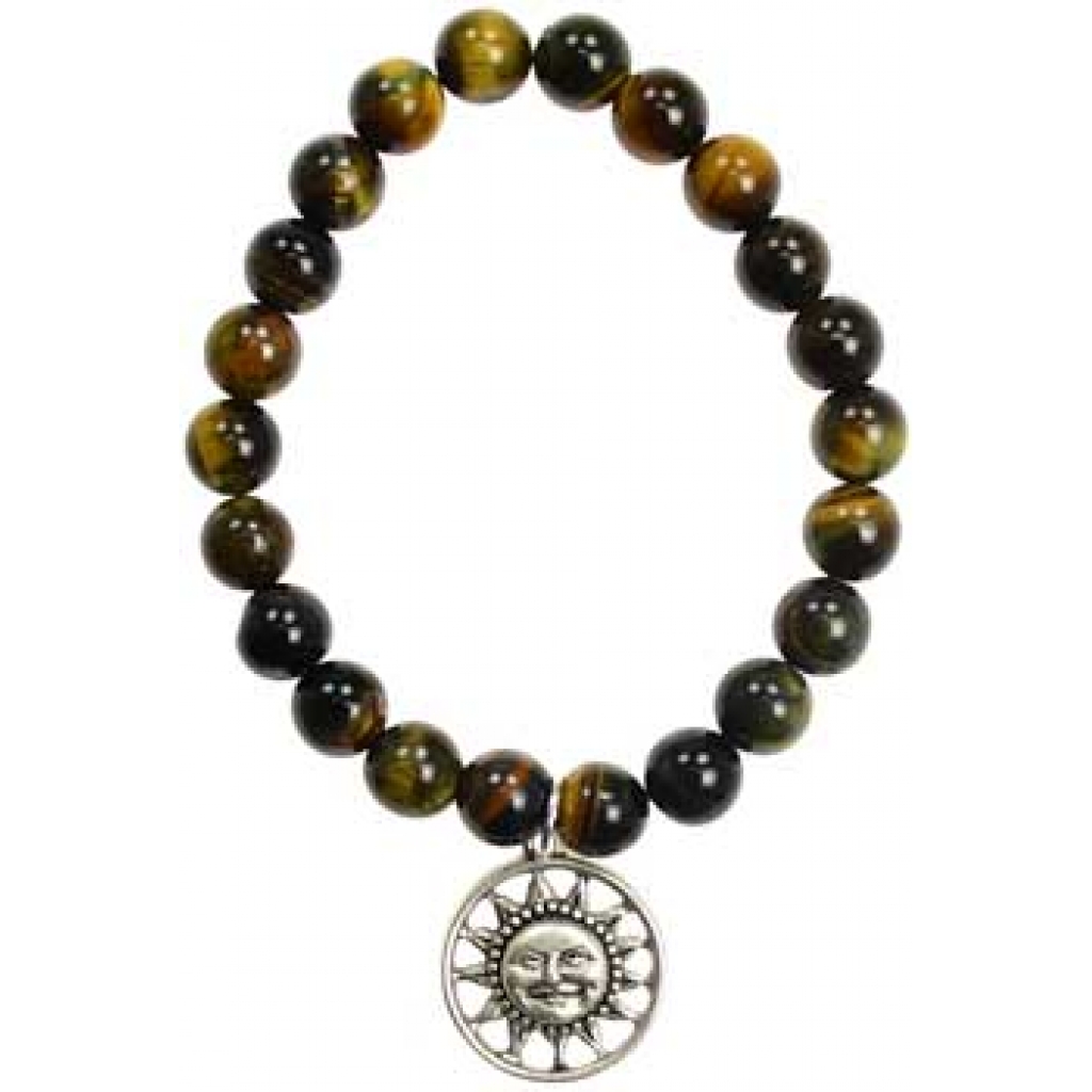 Tiger Eye Joy Sunface Silver Bracelet