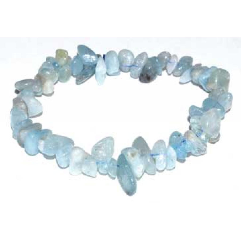 Aquamarine Chip Bracelet for Protection and Calm