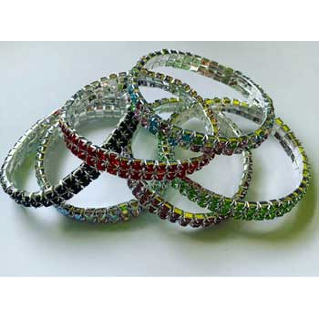 Double Line Crystal Stretch Bracelet - Vibrant Variety