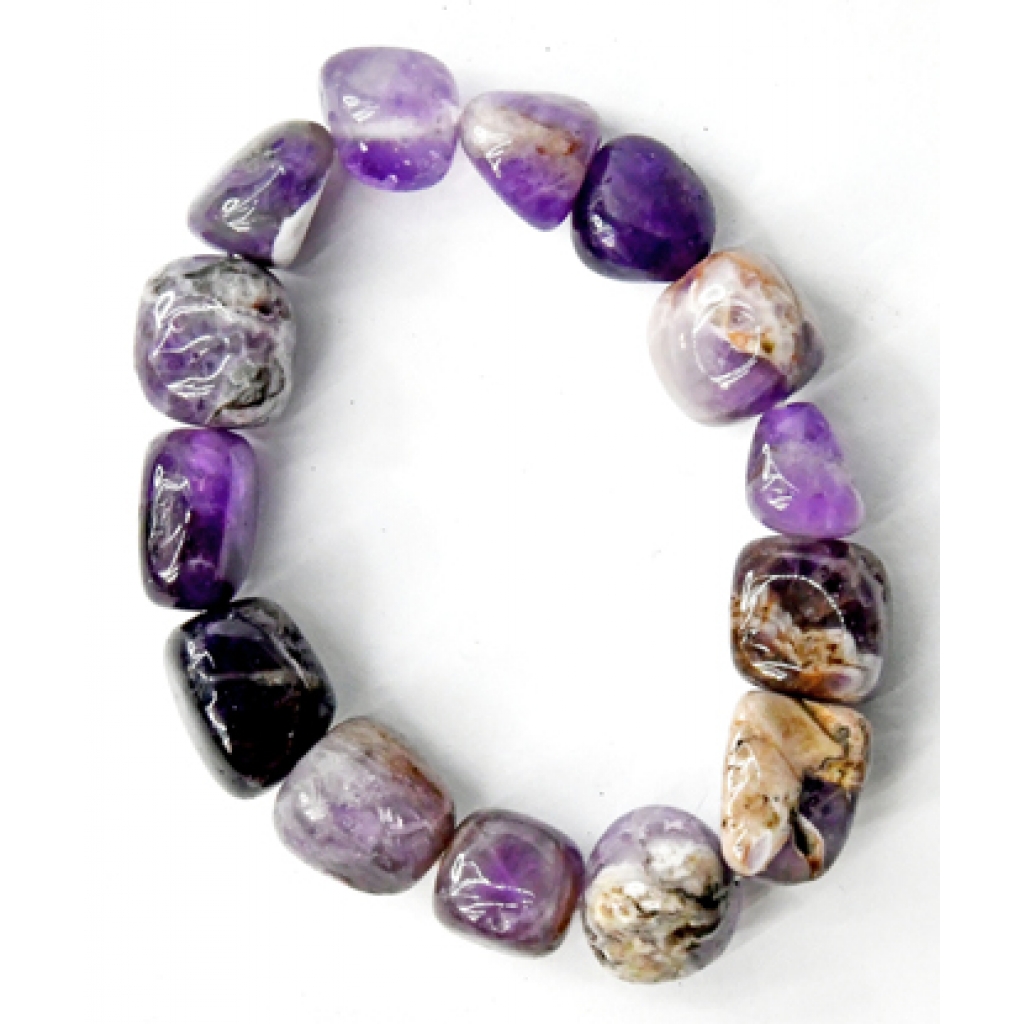 Amethyst Chevron Nugget Bracelet - Healing Energy