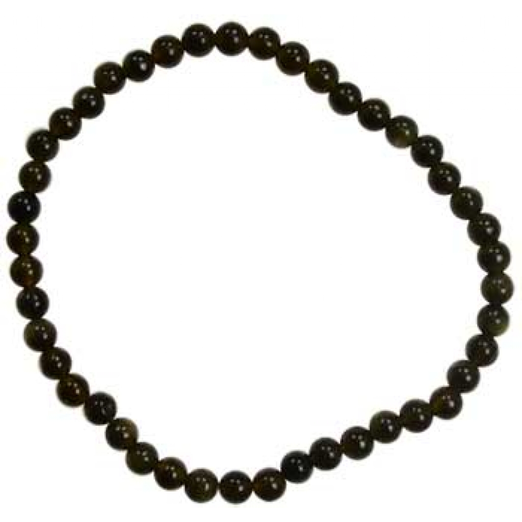 4mm Black Obsidian Stretch Bracelet