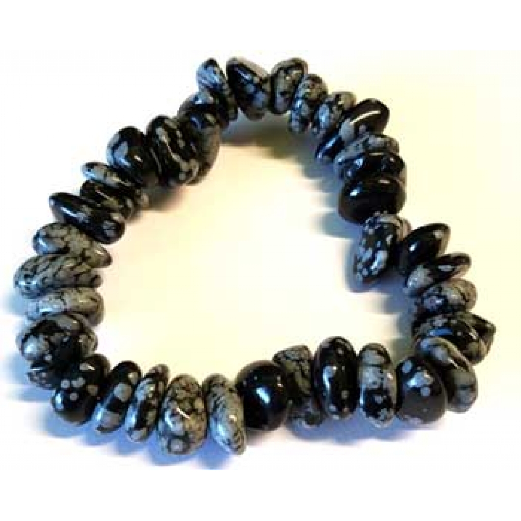 Snowflake Obsidian Gemstone Stretch Bracelet