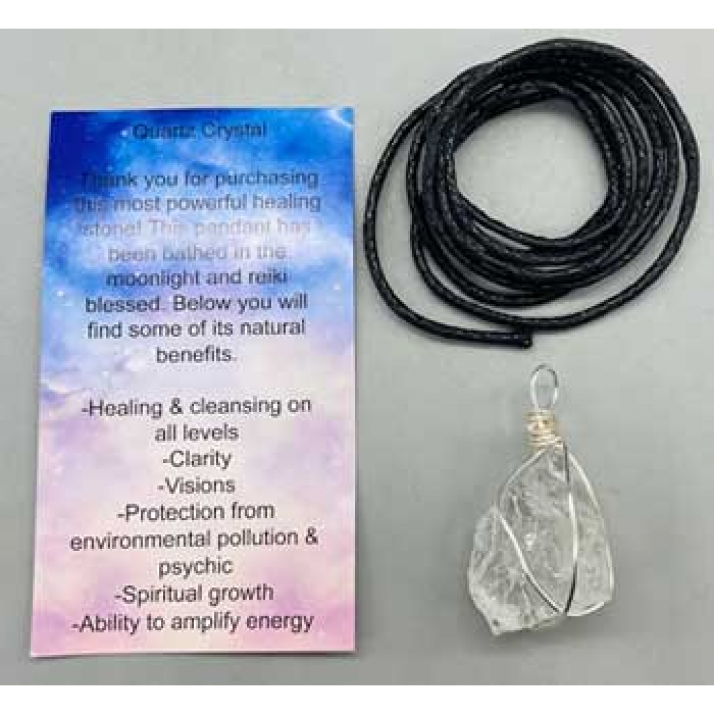 Quartz Wire Wrapped Pendant - Clarity and Healing Charm