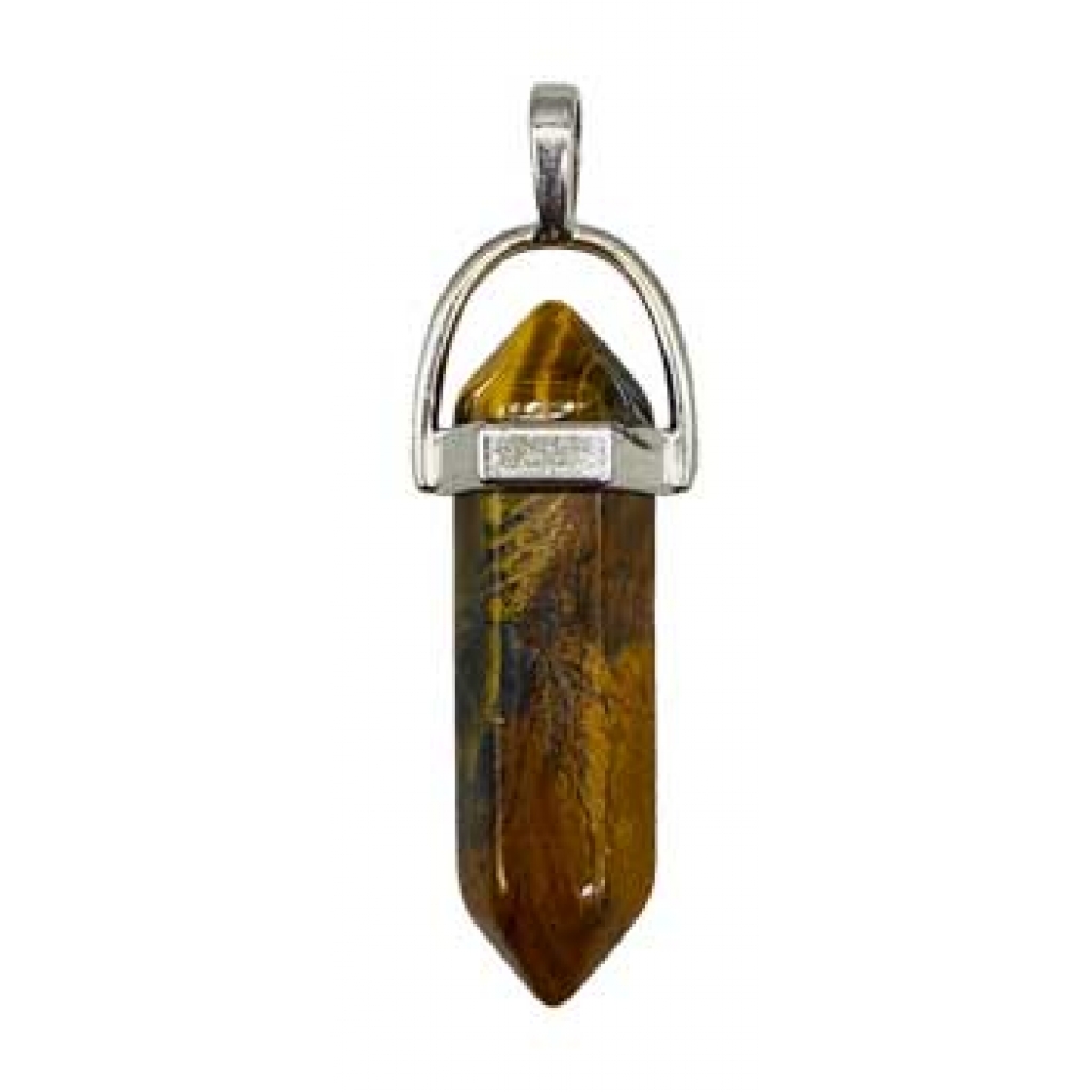 Double Terminated Tiger Eye Pendant - Balance and Healing