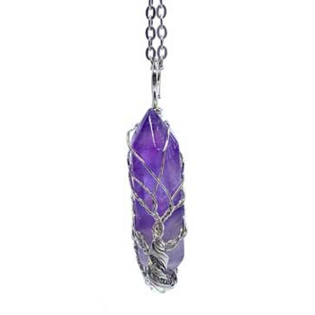 Amethyst Tree of Life Double Terminated Pendant