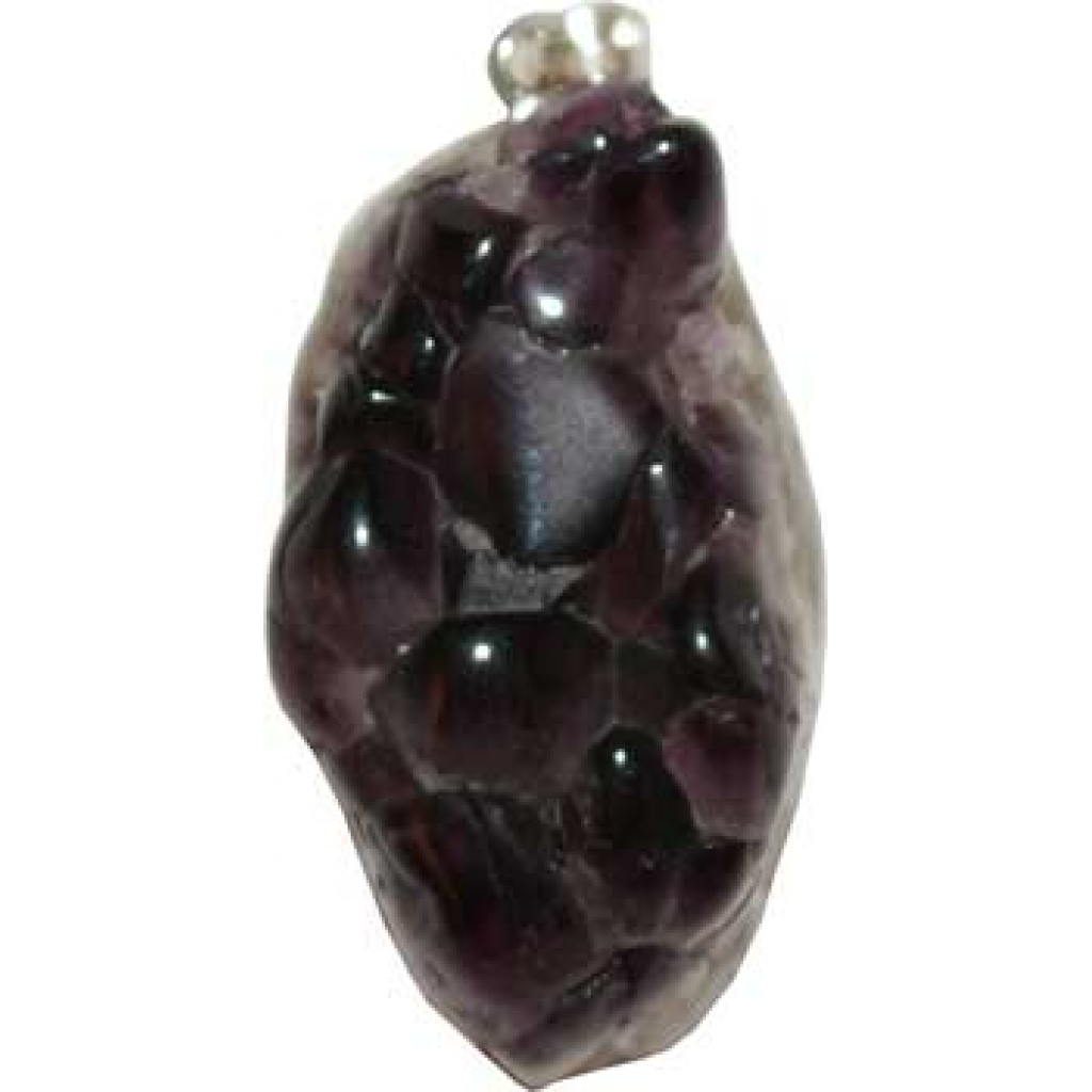 Polished Amethyst Diamond Pendant