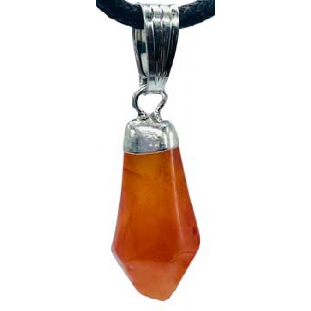 Polished Carnelian Diamond Pendant - Healing Properties