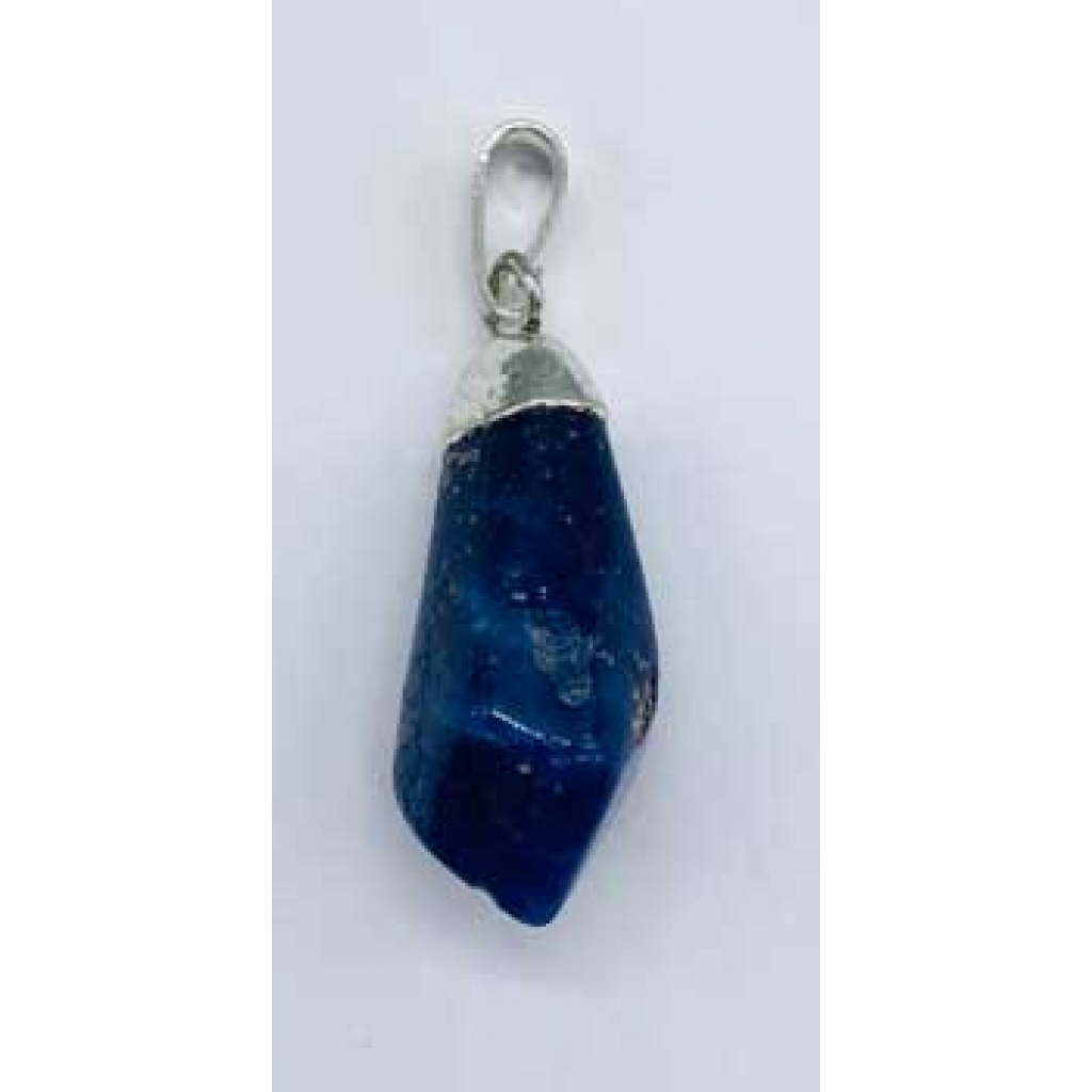 Polished Sodalite Diamond Pendant for Emotional Healing