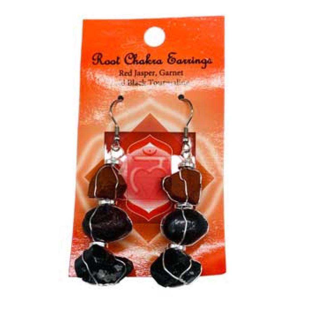 Natural Stone Root Chakra Earrings