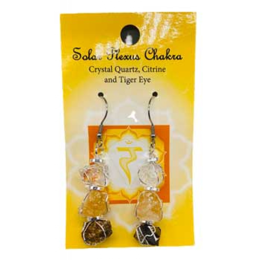 Natural Stone Drop Earrings for Solar Plexus Chakra