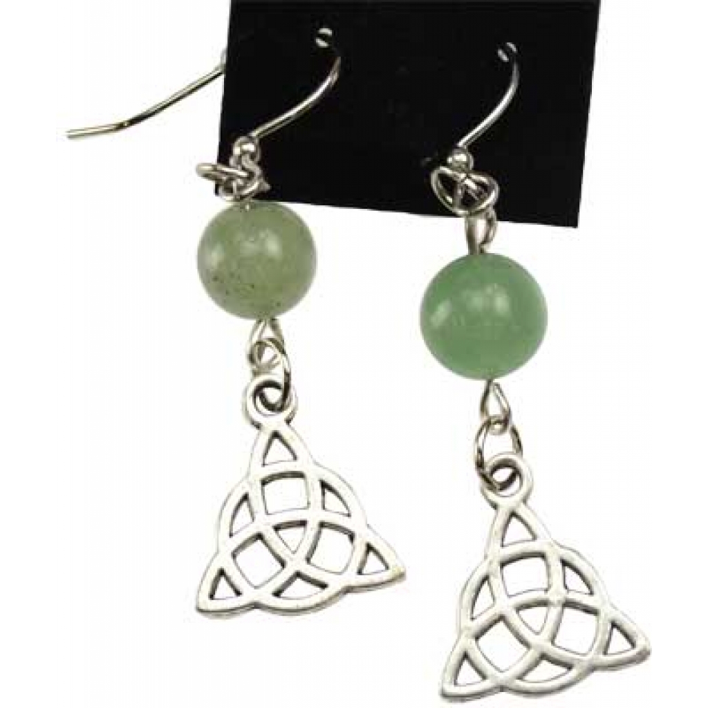 Green Aventurine Triquetra Earrings