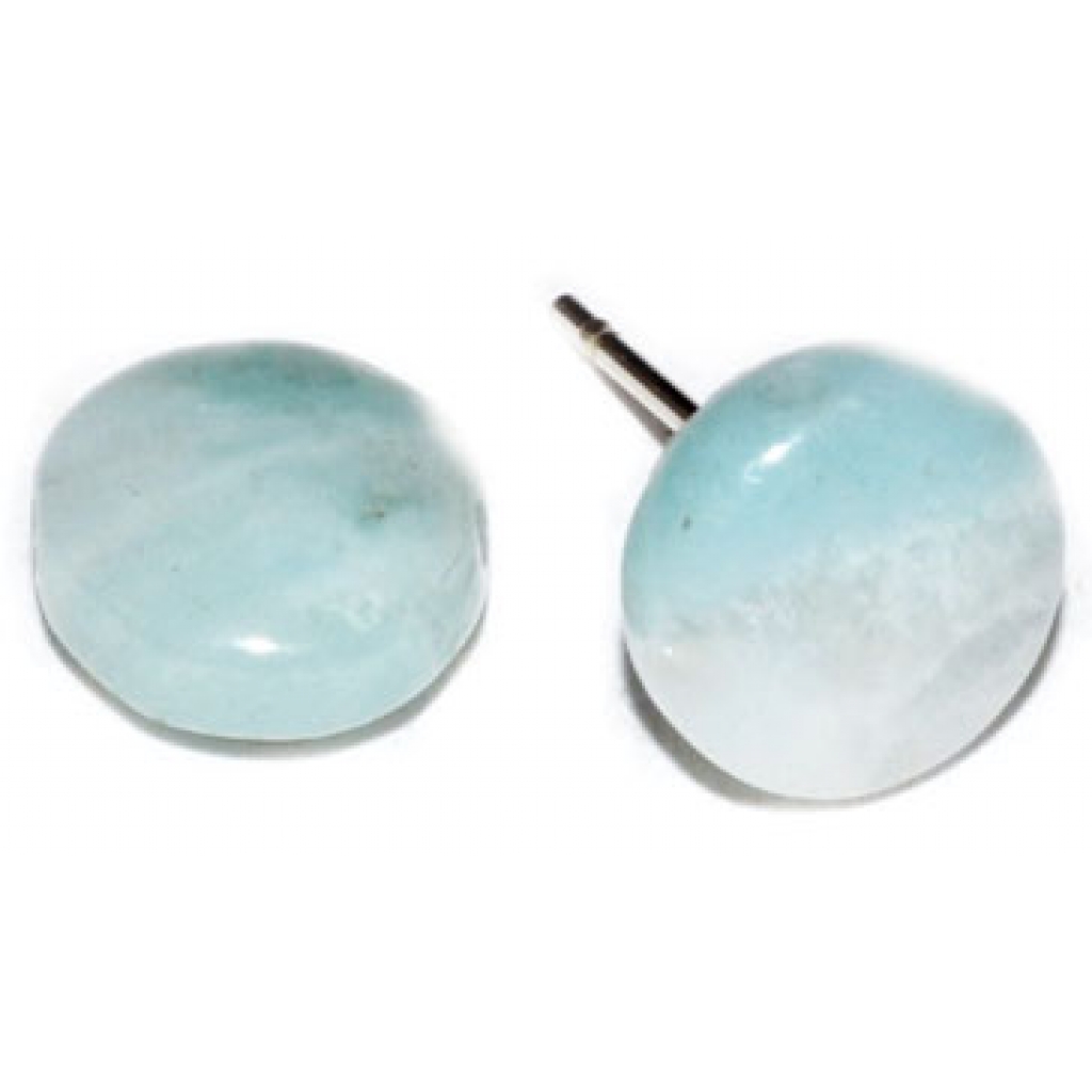 Amazonite Stud Earrings - Healing Energy for the Aura and Heart