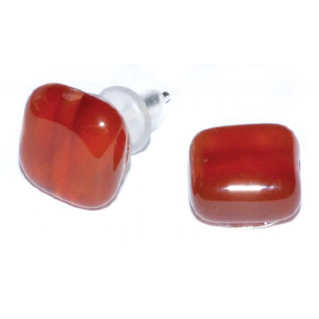 Reiki Infused Carnelian Stud Earrings