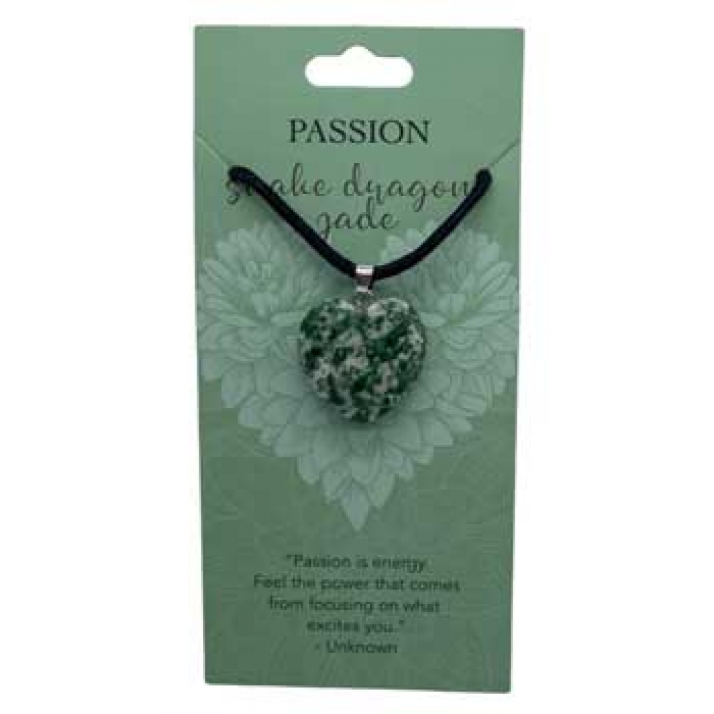 Passion Snake Dragon Jade Heart Pendant