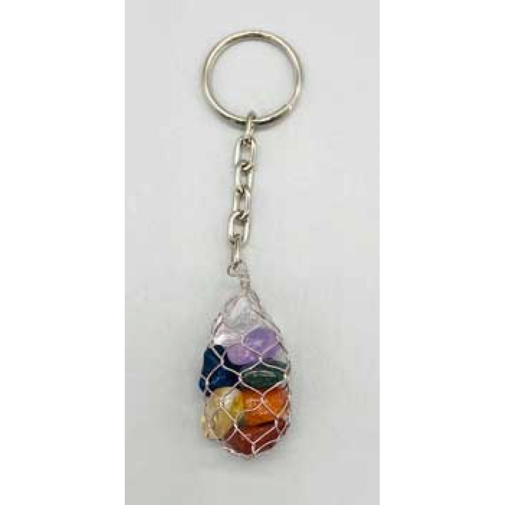 Bag of Stones Keychain: Tumbled Crystal Collection