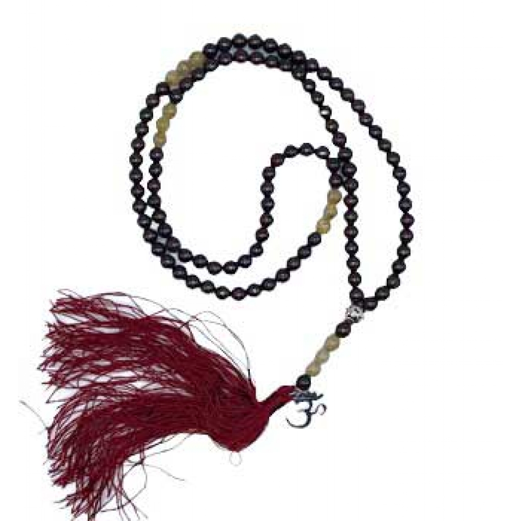 Om Garnet & Golden Rutile Japmala