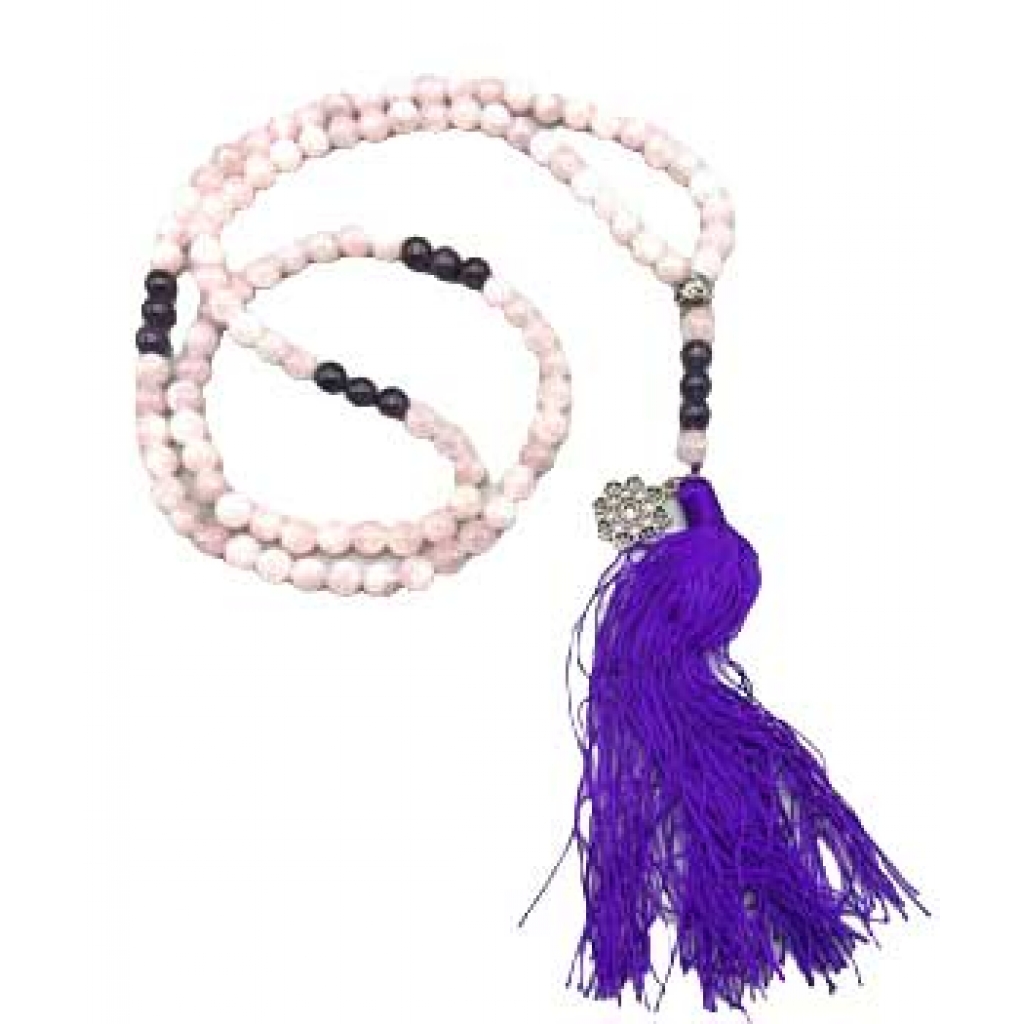 Lotus, Rose Quartz & Iolite japmala - Spiritual Connection