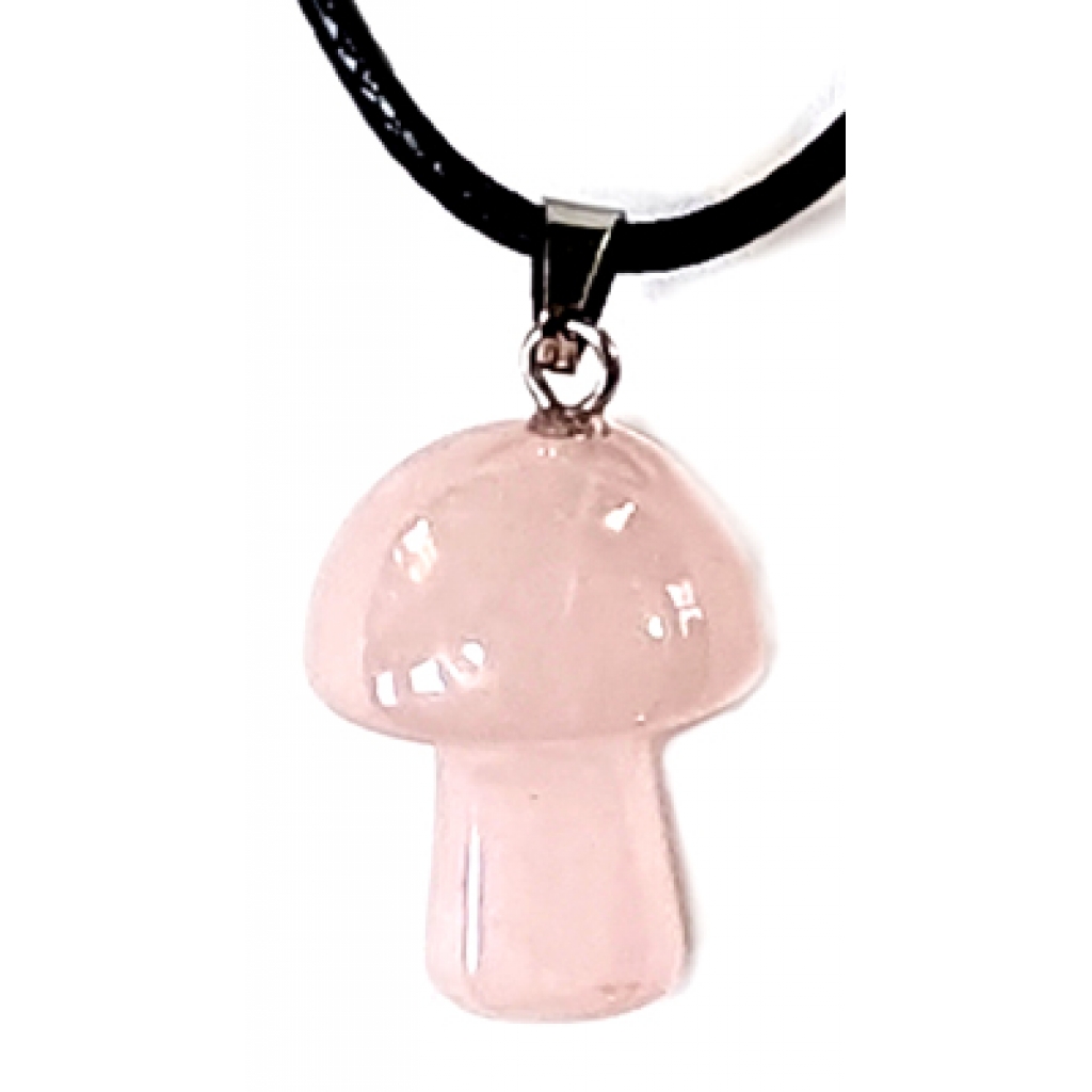 Rose Quartz Love Mushroom Necklace - Unique Symbol of Love