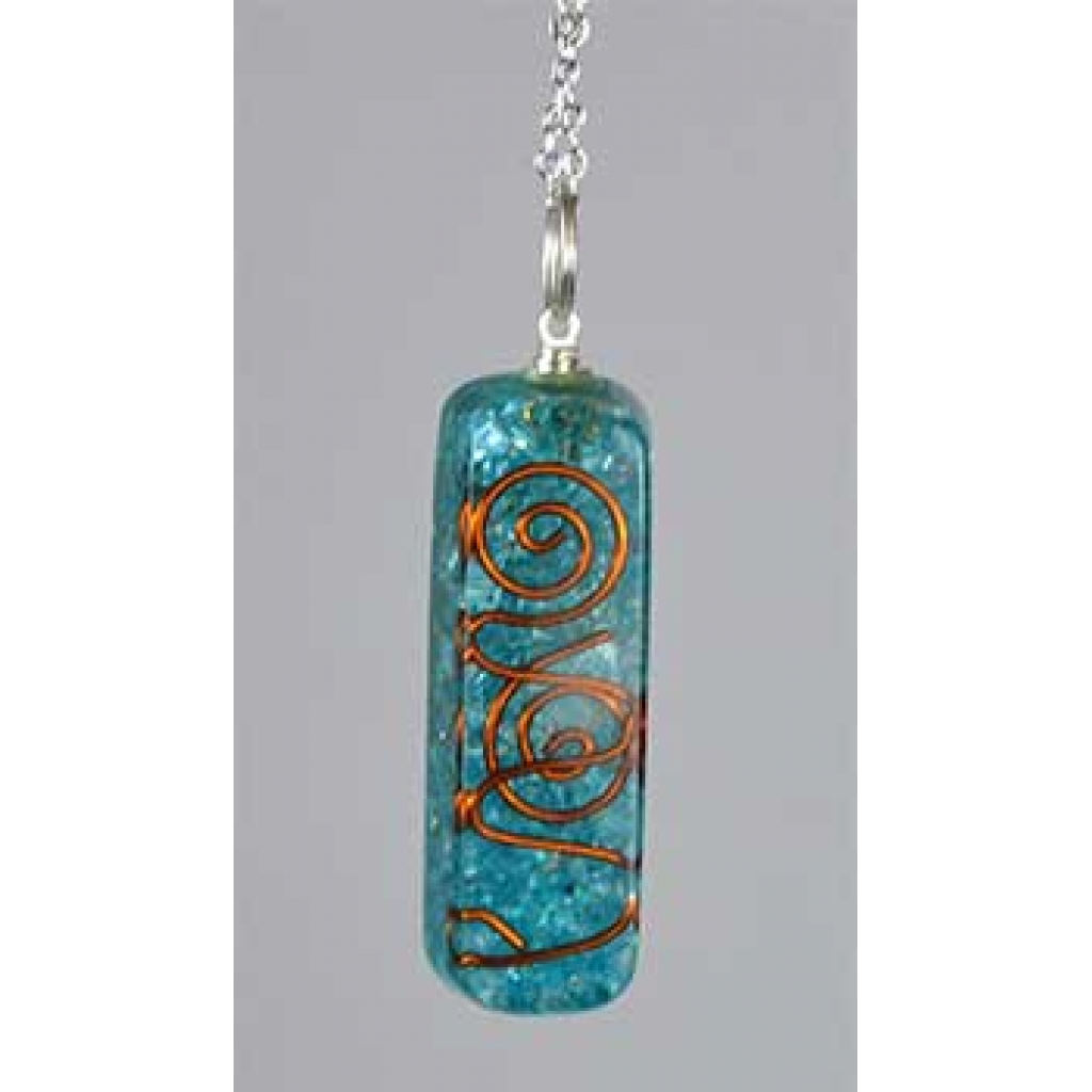 Aquamarine Orgone Pendant with 20