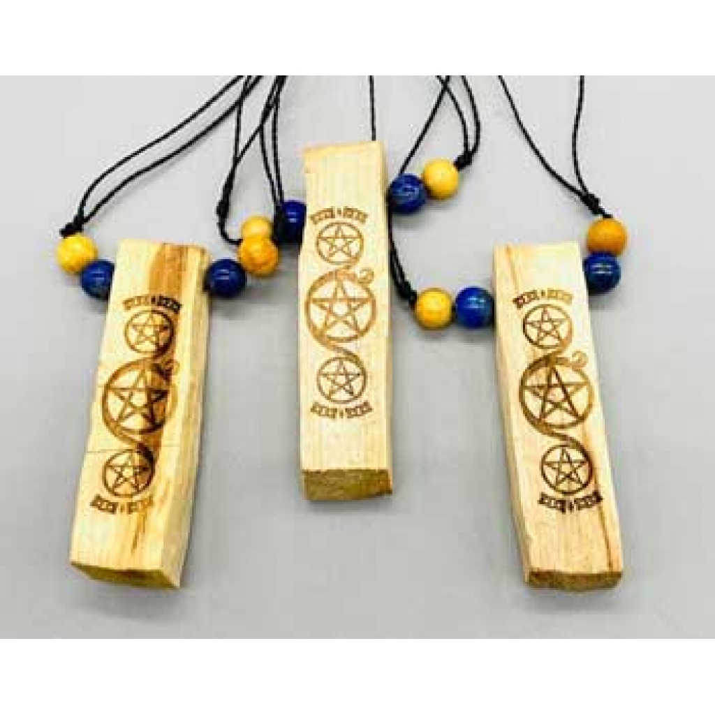 Set of 3 Pentagram Palo Santo Pendants