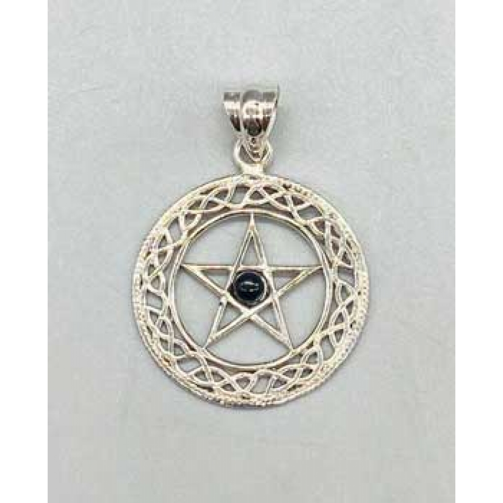 30mm Black Obsidian Pentagram Pendant