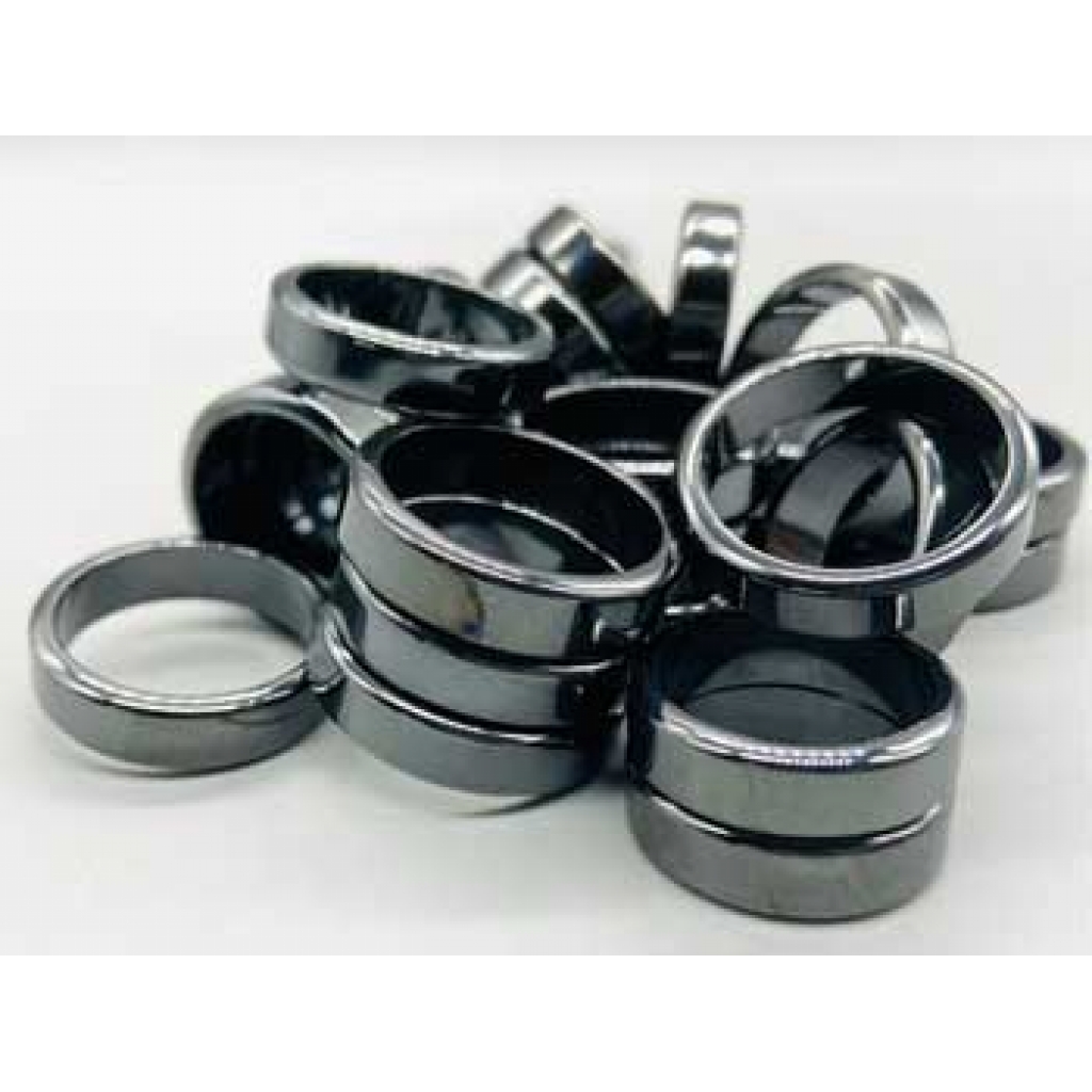 Set of 50 Flat Hematite Rings for Ritual and Protection