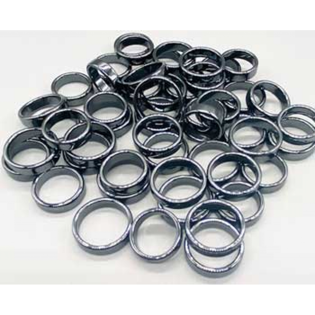 Set of 50 Flat Hematite Rings