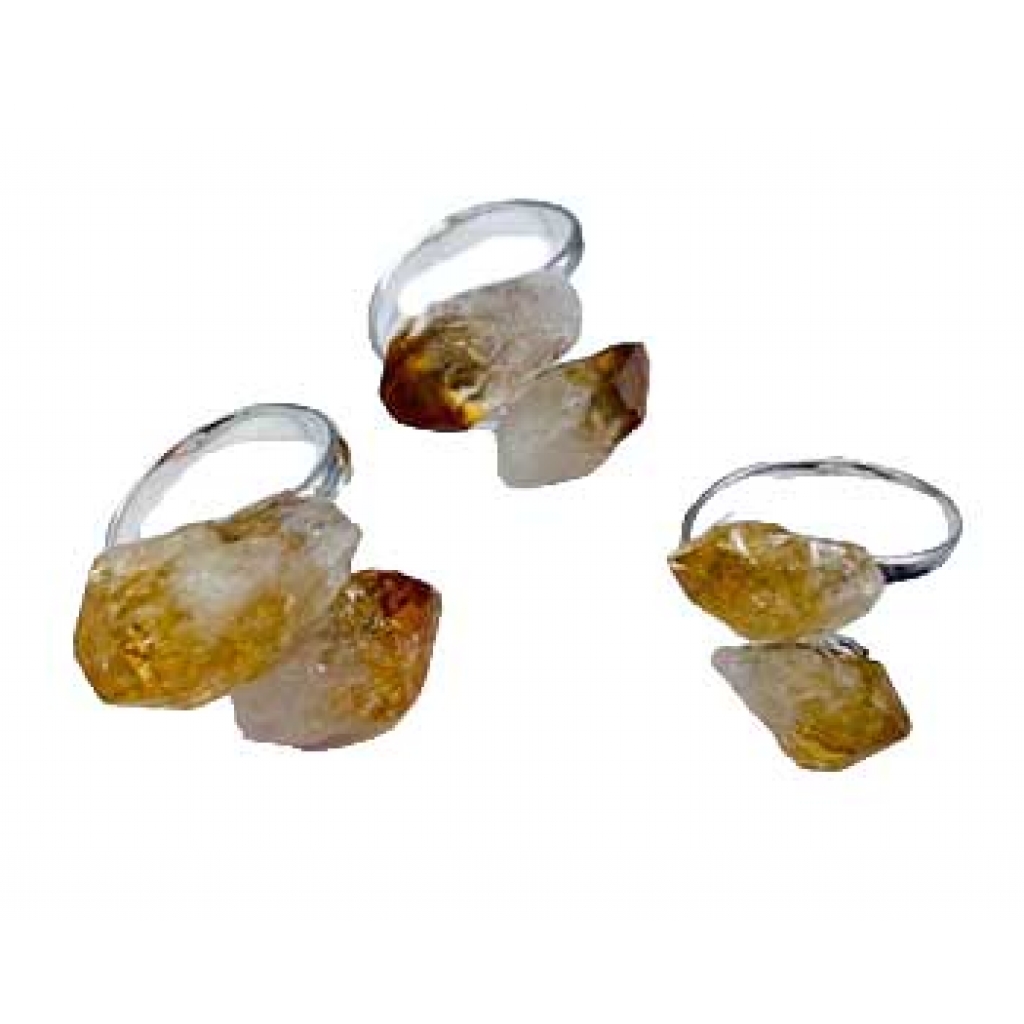 Adjustable Citrine Rings (Set of 3) - Wear Healing Energy