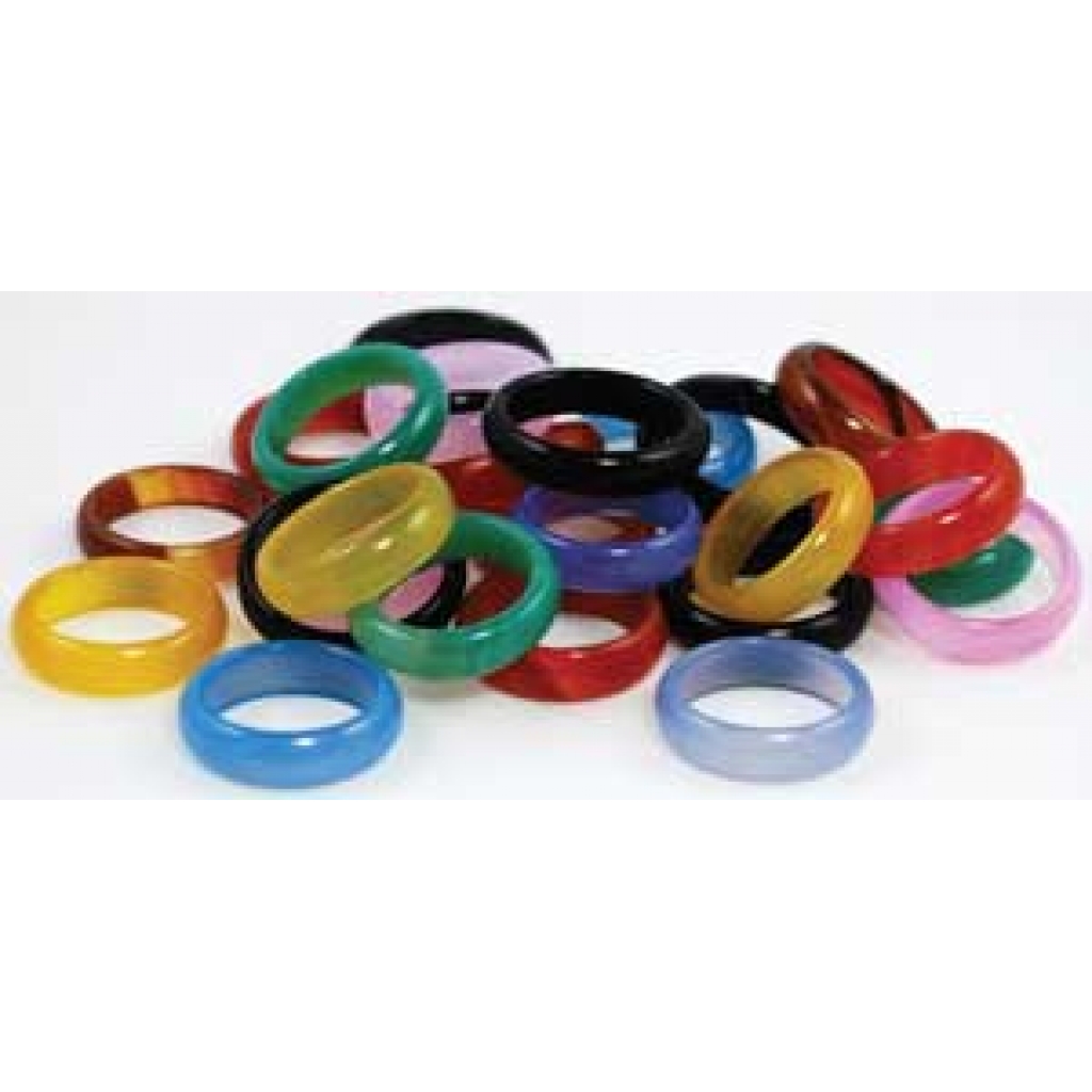 Set of 100 6mm Rounded Agate Rings for Chakra Alignment