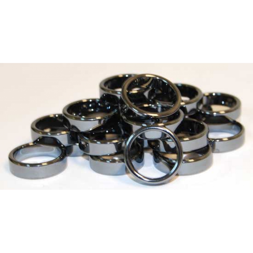 Set of 100 Hematite Rings - 6mm Flat