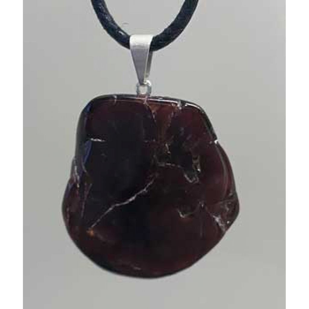 Polished Garnet Slice Pendant