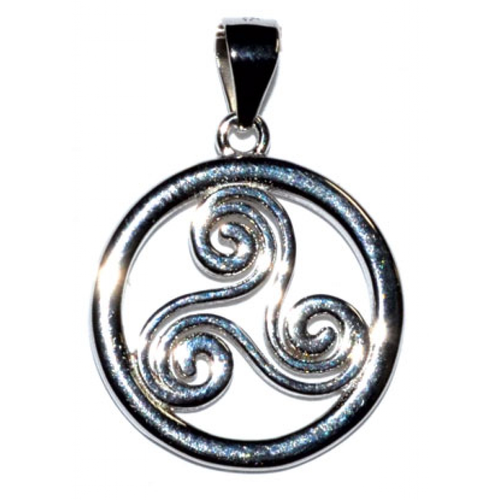 Trinity Spiral Sterling Pendant - 5/8