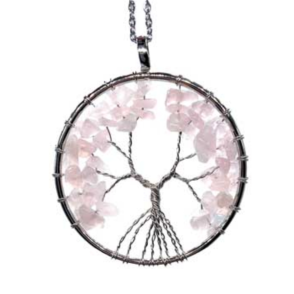 Tree of Life Rose Quartz Necklace - 2