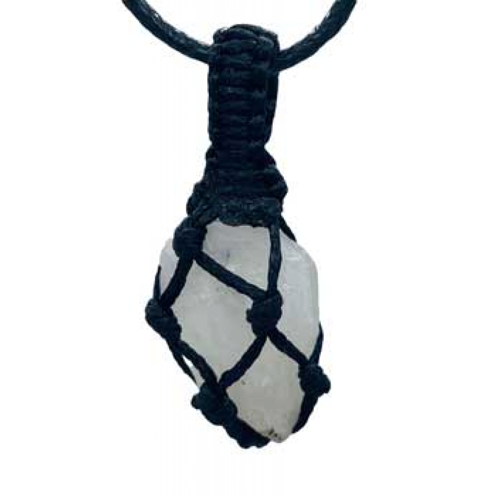 Rainbow Moonstone Rough Tread Cage Pendant