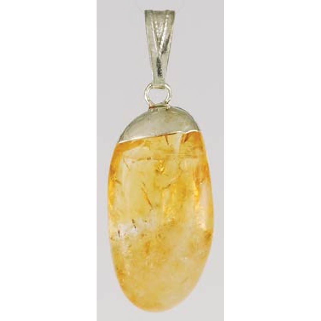 Citrine Tumbled Pendant: Manifest Abundance