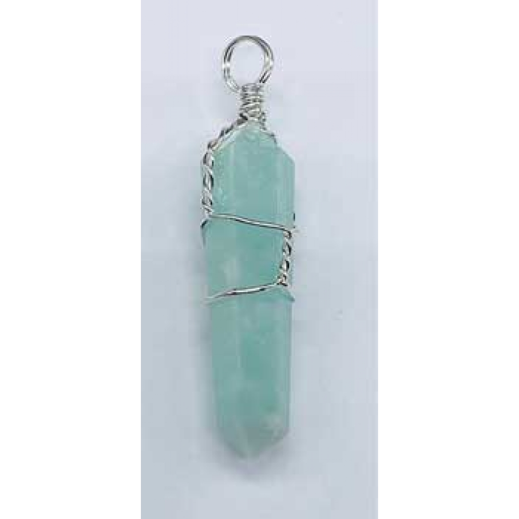 Set of 5 Wire Wrapped Amazonite Points - Throat Chakra Balance