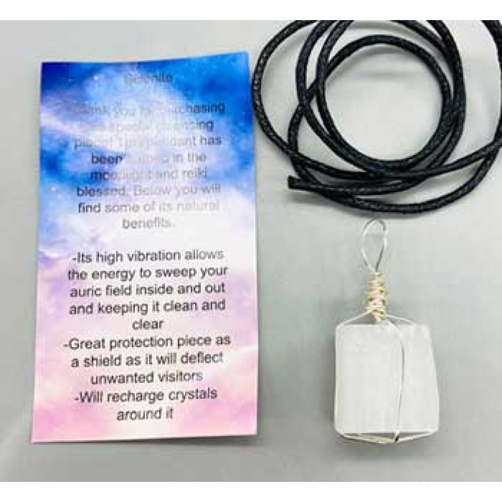 Selenite Wire Wrapped Necklace