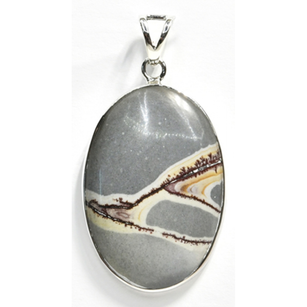 Natural Paintbrush Jasper Pendant - Unique Earthy Energy