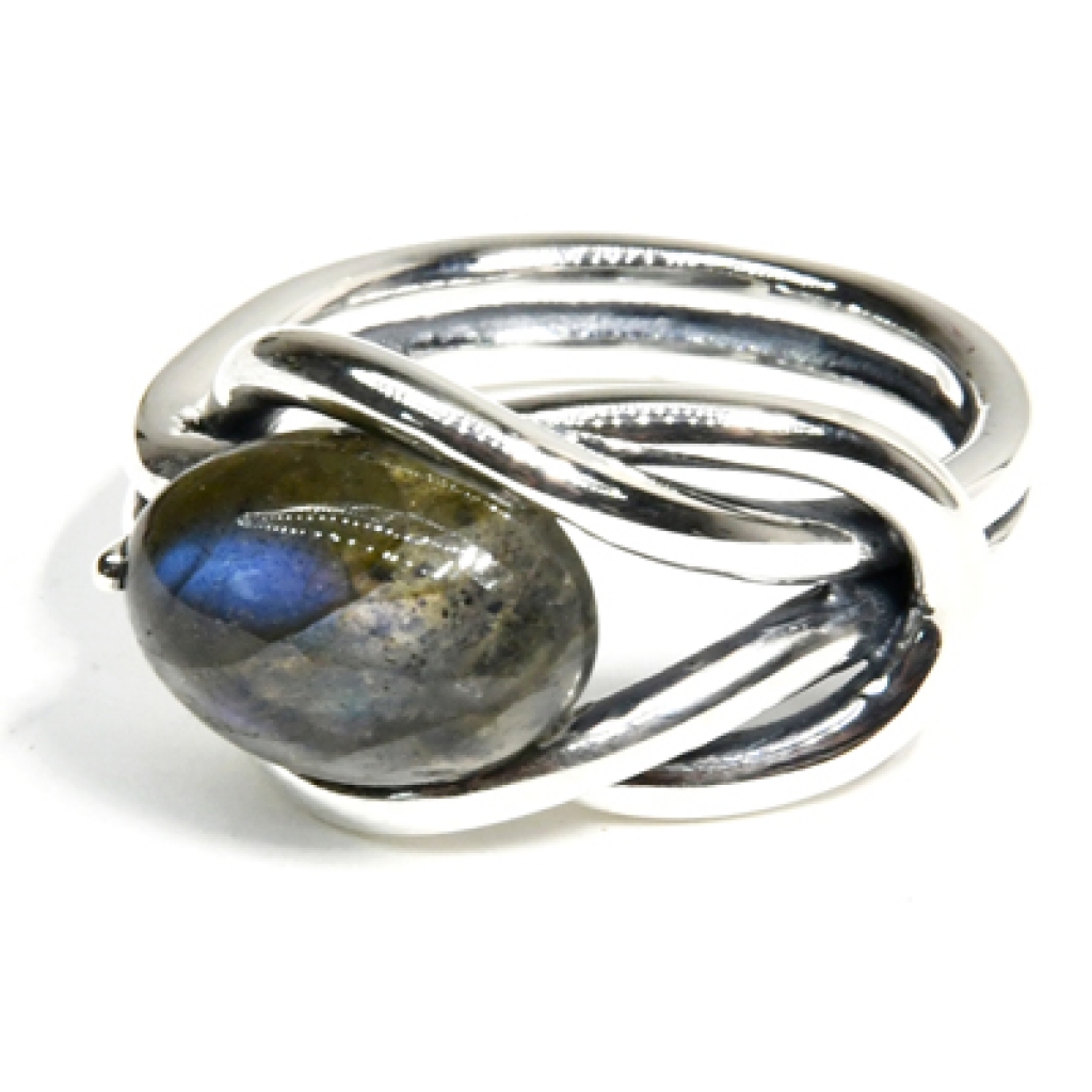 Sterling Silver Size 12 Labradorite Ring