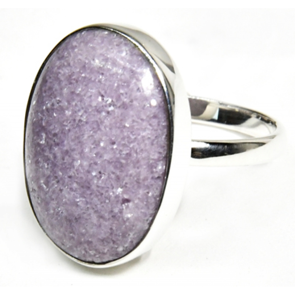 Size 8 Lepidolite Sterling Silver Ring