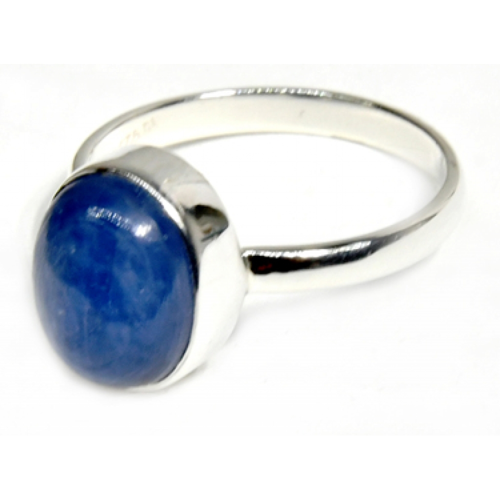 Handcrafted Size 7 Kyanite Sterling Silver Ring