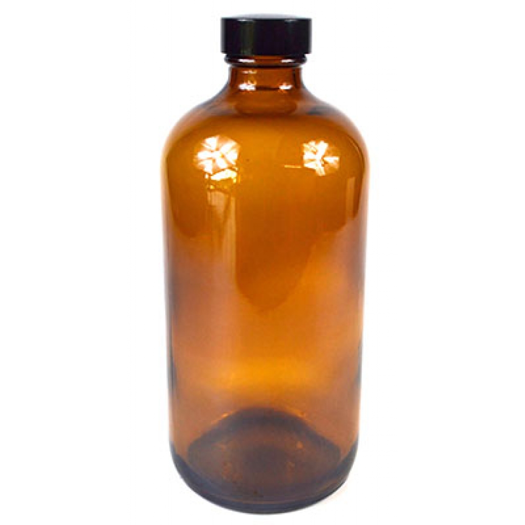 16oz Amber Glass Bottle with Cap