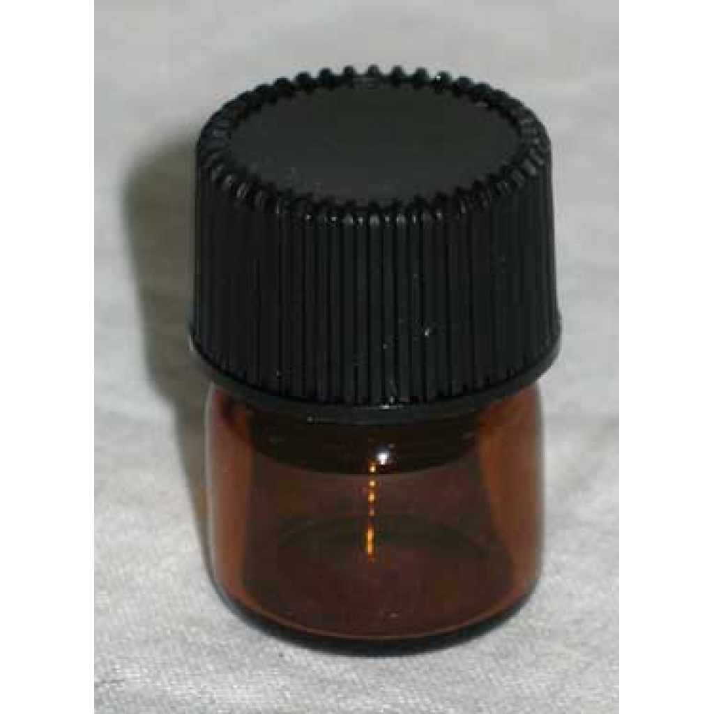 Amber Round Bottle - 5/8 dram