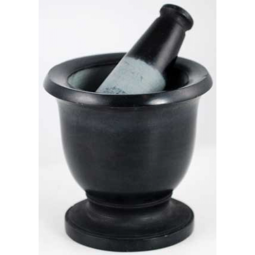 Black Soapstone Mortar & Pestle - Elegant Cooking Companion