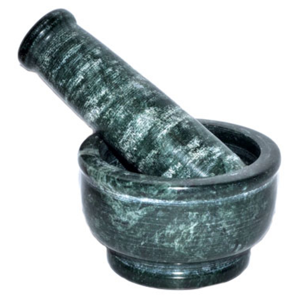 4-Inch Green Marble Mortar and Pestle Set