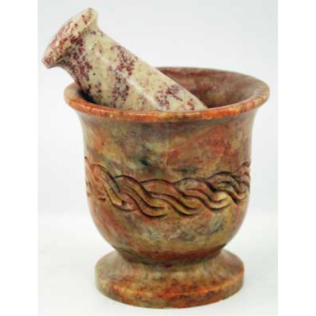 Simple Celtic Soapstone Mortar & Pestle Set