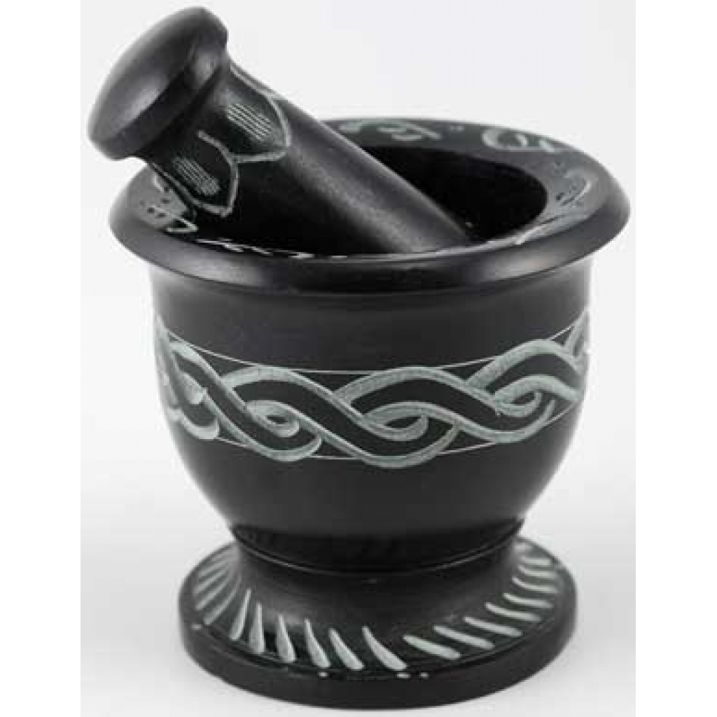 Celtic Knot Mortar & Pestle Set for Ritual and Culinary Use