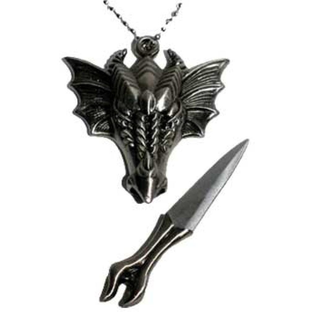 Dragon Head Necklace with Hidden Athame Blade